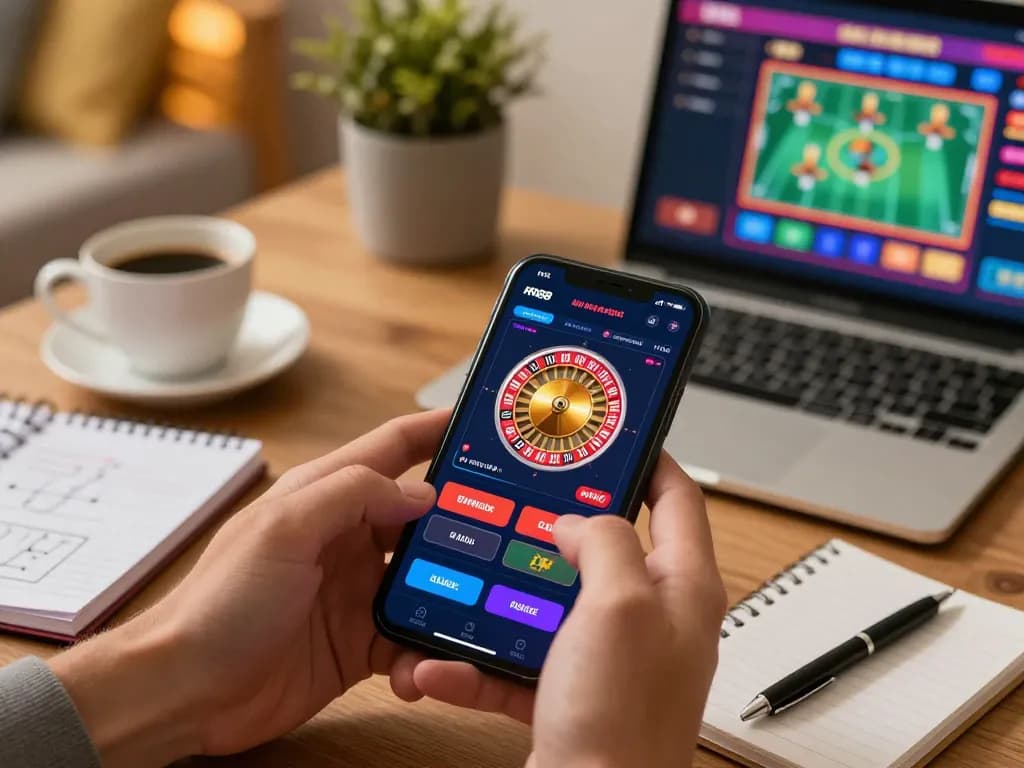 Engaging in diverse games on the RR88 mobile app with a cozy home setup.