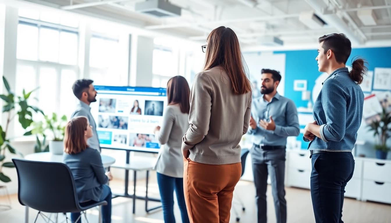 Hüsig Webdesign Marketing zeigt ein kreatives Team in einem modernen Büro bei der Website-Gestaltung.