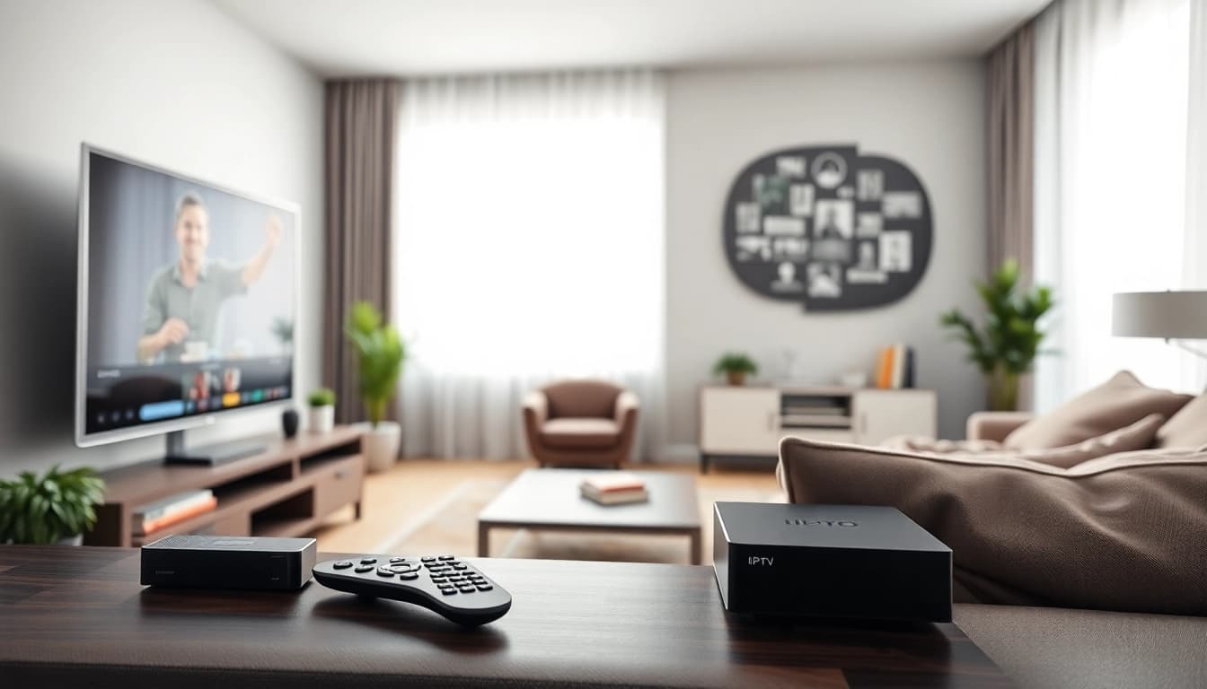 Iptv Kaufen in modern living room with a sleek setup for streaming enjoyment