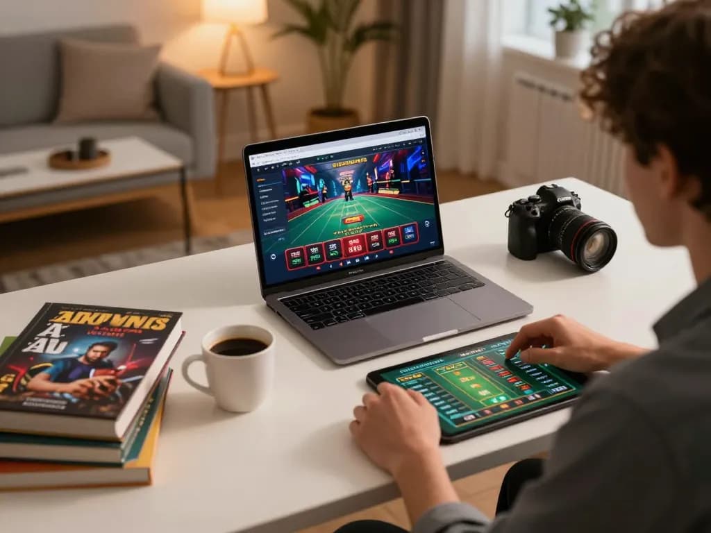 Engaging in online gaming at DN88, checking sports betting odds with relaxation at home.
