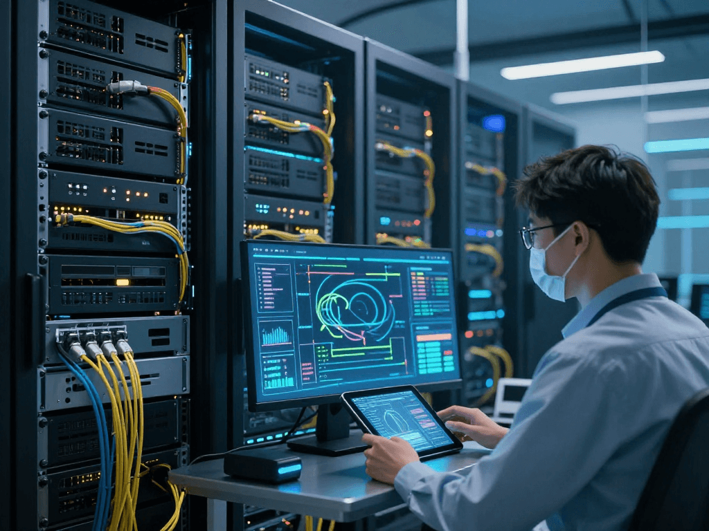 IPTV reseller operating in a modern cloud computing environment, featuring advanced server technology and seamless digital platform integration.