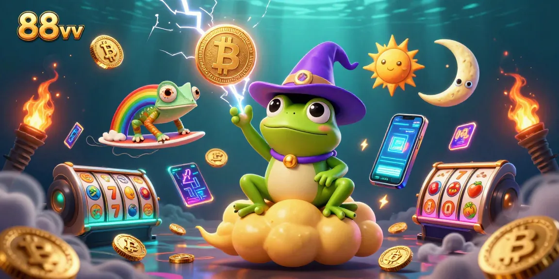 Spin the reels with 88vv and a storm of golden coins created by a wizard frog.