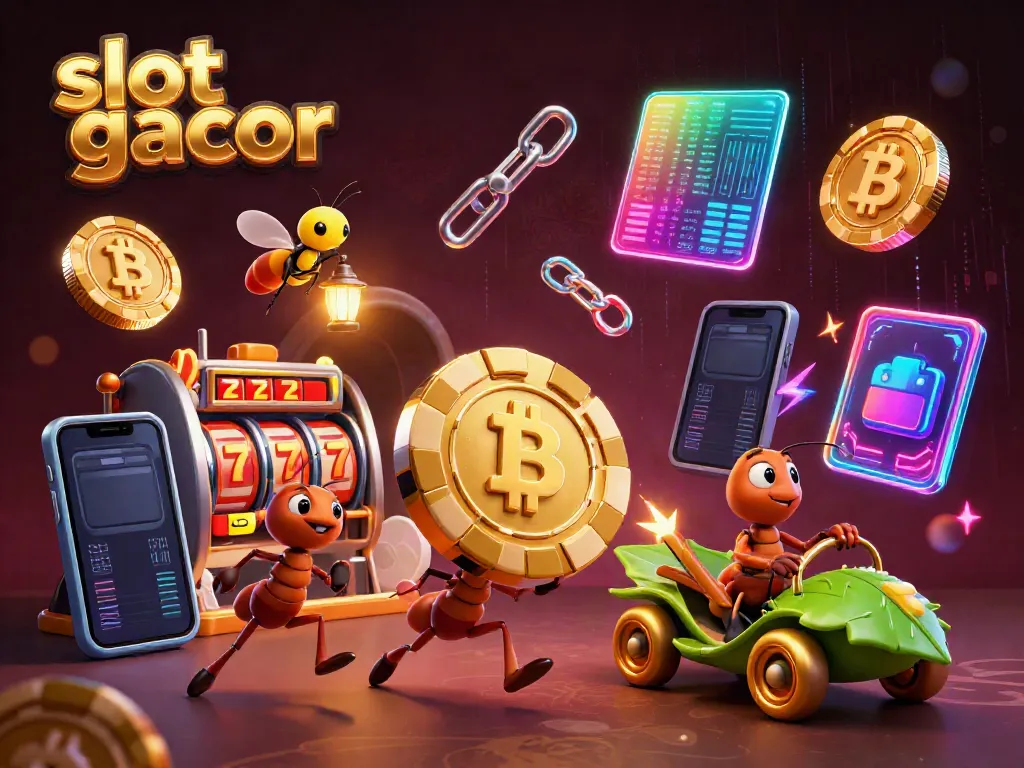 Experience thrilling gameplay with slot gacor featuring ants on a heist carrying a colossal chip.