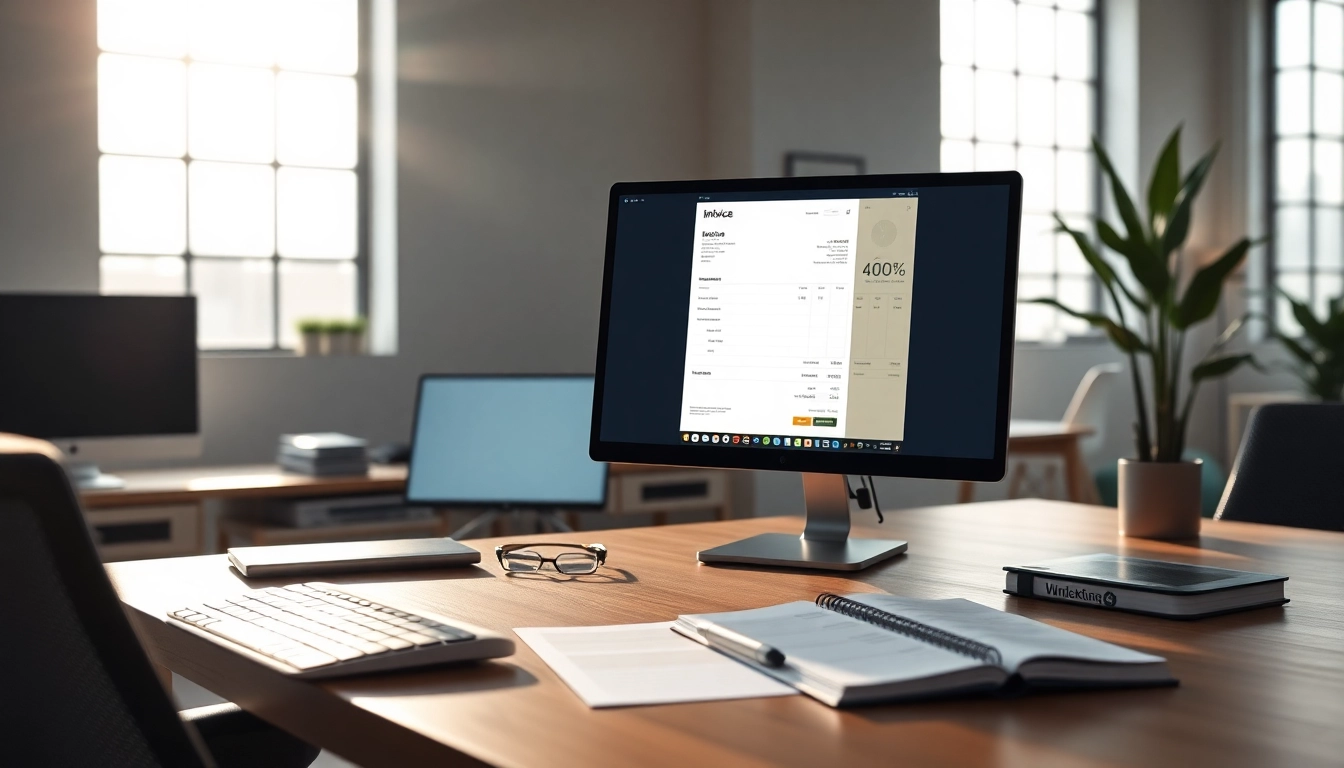 e-rechnung empfangen software kostenlos auf einem modernen Computer im Büro-Setup