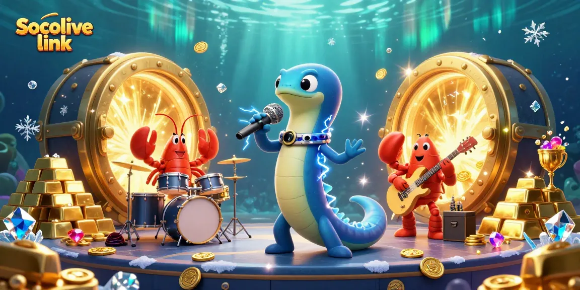 Experience the excitement of betting with Socolive link in an underwater casino scene featuring vibrant characters.