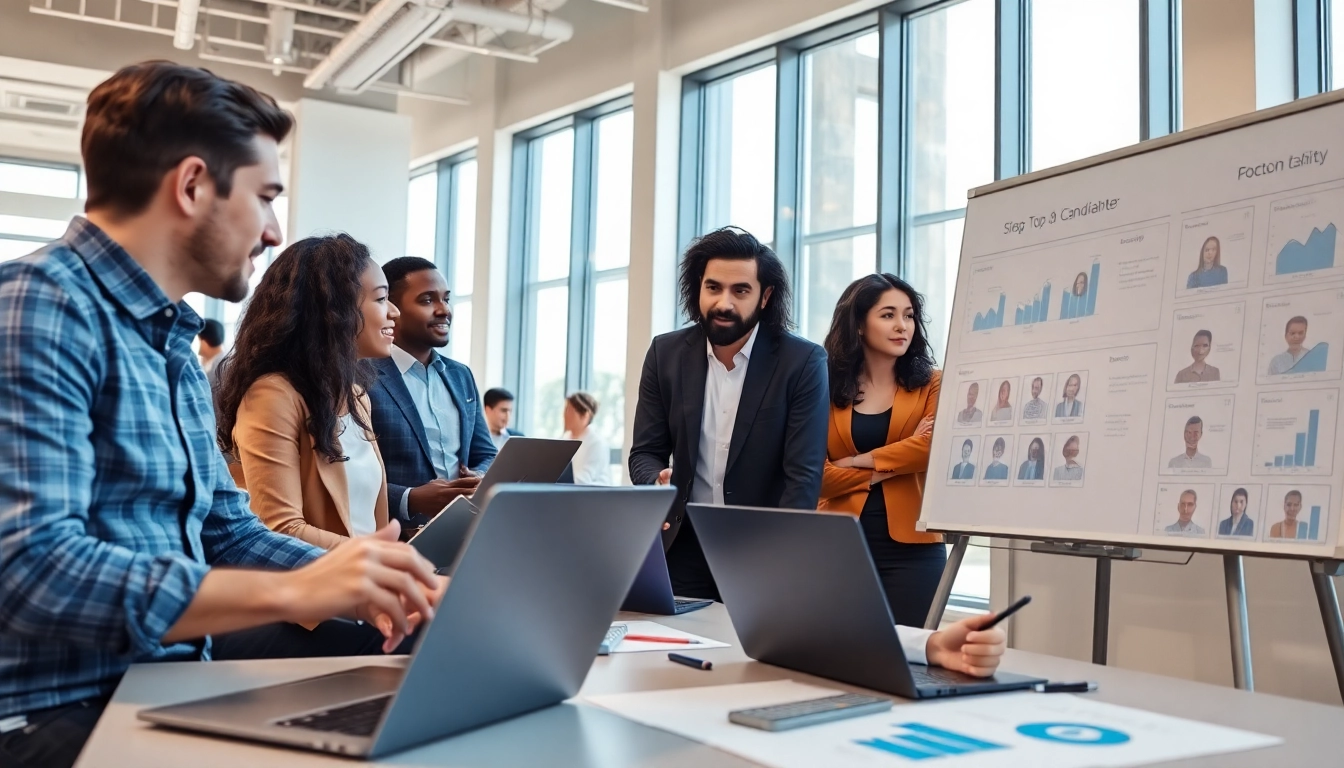 Personaldienstleister Vertrieb-Team arbeitet zusammen, um effizient Top-Vertriebstalente zu finden.