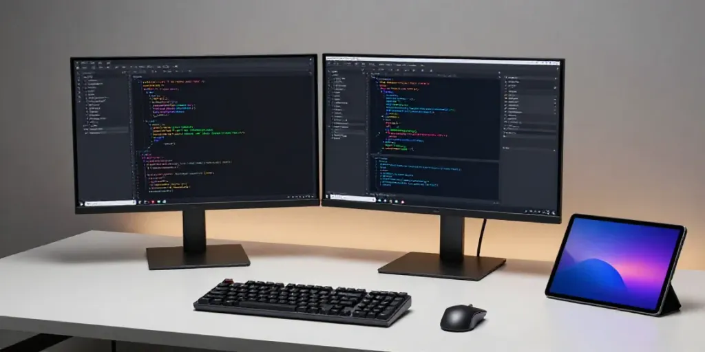 Aktuelle Gadget-Nachrichten über Softwareentwicklung, KI-Technologien und Cloud-Lösungen in einem modernen Entwicklerarbeitsplatz.