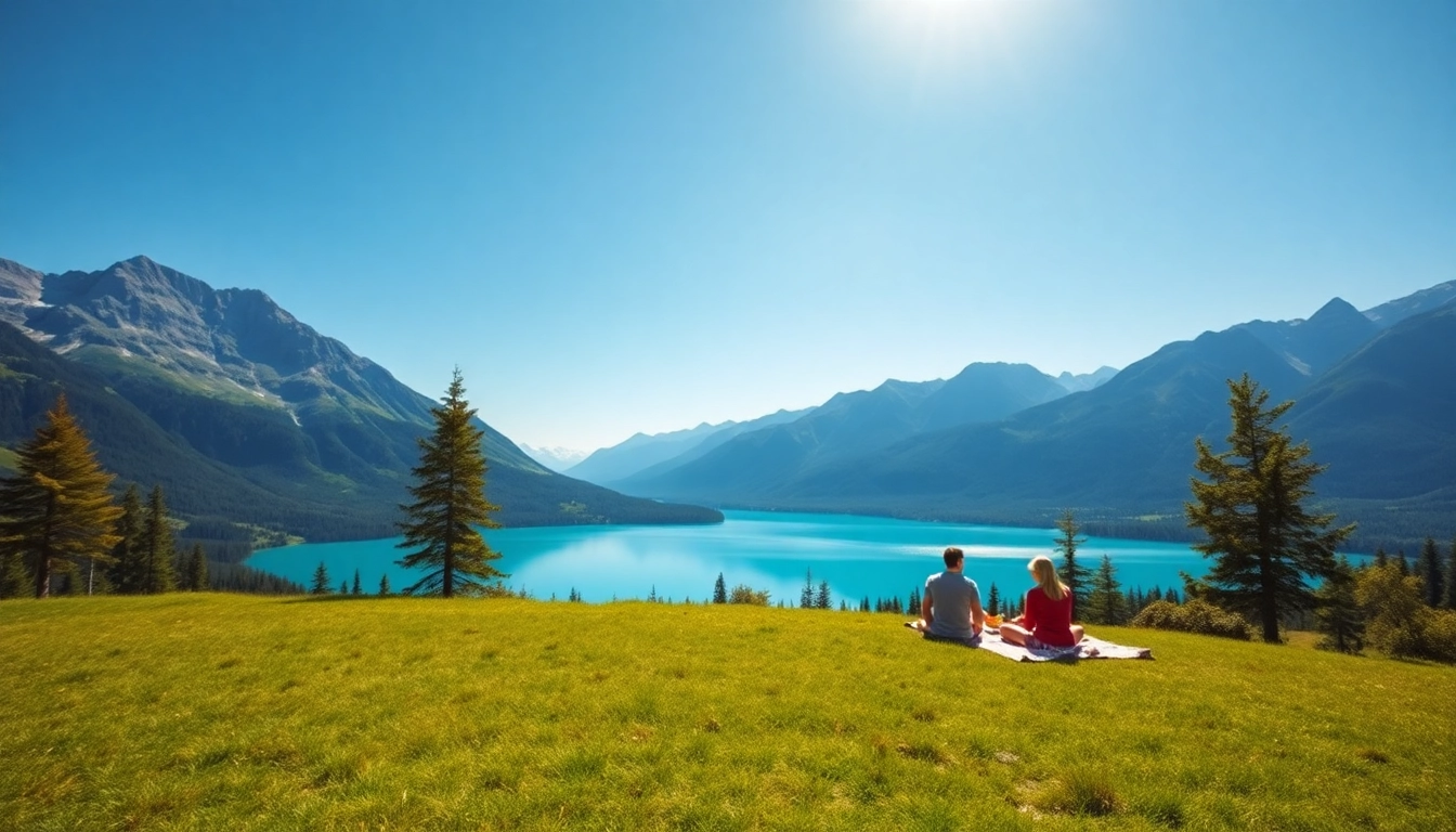 Reiseziele mit malerischer Aussicht auf Berge und einem klaren türkisfarbenen See, ideal für entspannte Ausflüge.