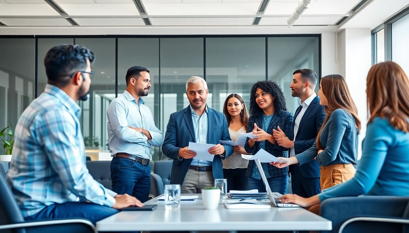 Headhunter Ingenieure in einem modernen Büro, das effektive Zusammenarbeit zeigt.