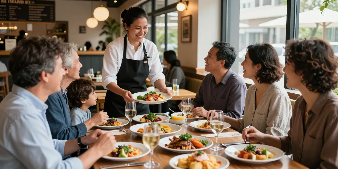 Delicious rokok88 dining experience at River City Restaurant with happy families enjoying meals together.