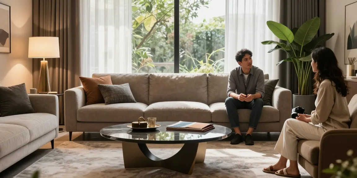 Baxter Sofa online kaufen in einem eleganten Wohnambiente mit gemütlicher Dekoration und Designexpertise.