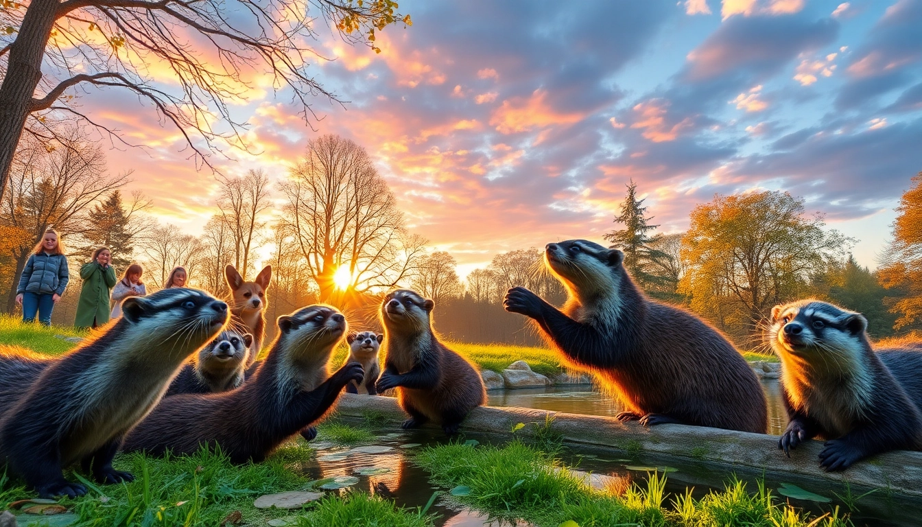 Families joyfully feeding animals at schwarze-berge.de in Wildpark Schwarze Berge.