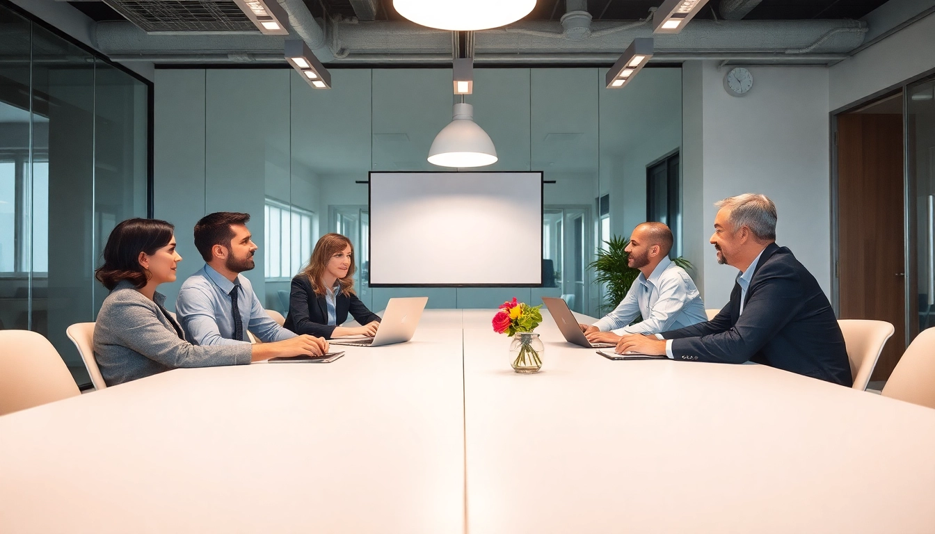 Unternehmensberatung in einem modernen Büro mit Beratern, die Strategien besprechen und analysieren.