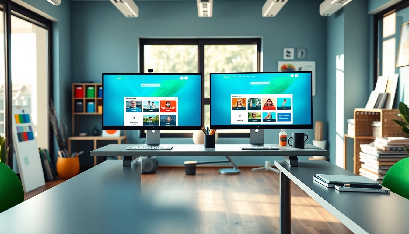 Hüsig Webdesign Marketing präsentiert einen modernen Arbeitsplatz für kreatives Webdesign.
