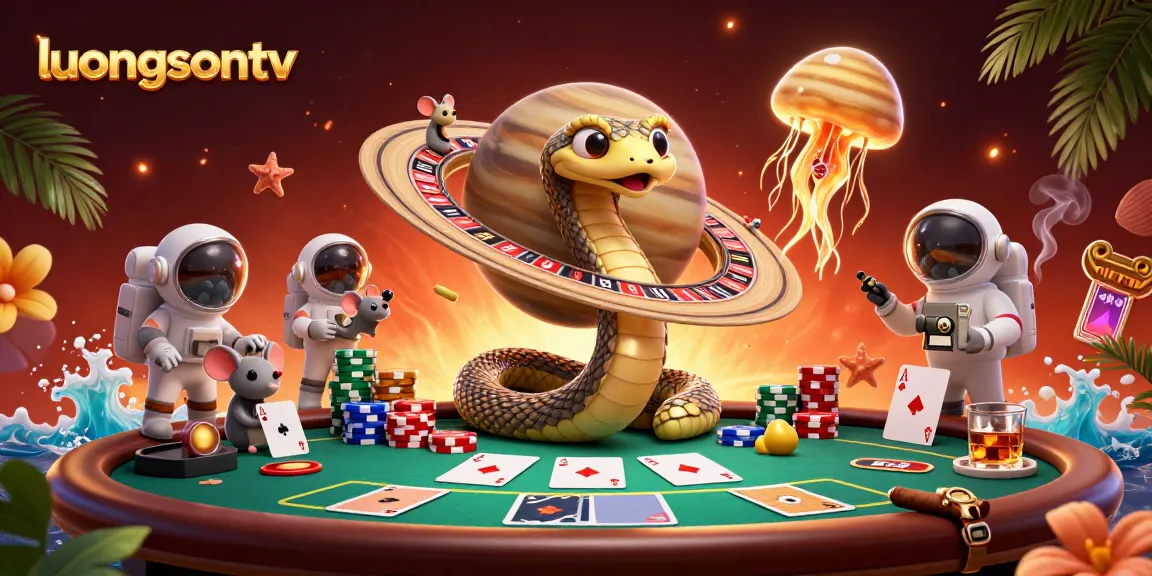 Engage with luongsontv's unique cosmic betting scene featuring a Saturn ring roulette wheel.