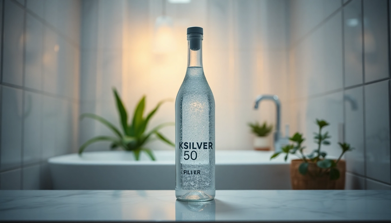 Flasche mit Kolloidales Silber 50 ppm, das hochwertige, natürliche Lösung für Gesundheit und Hygiene fördert.