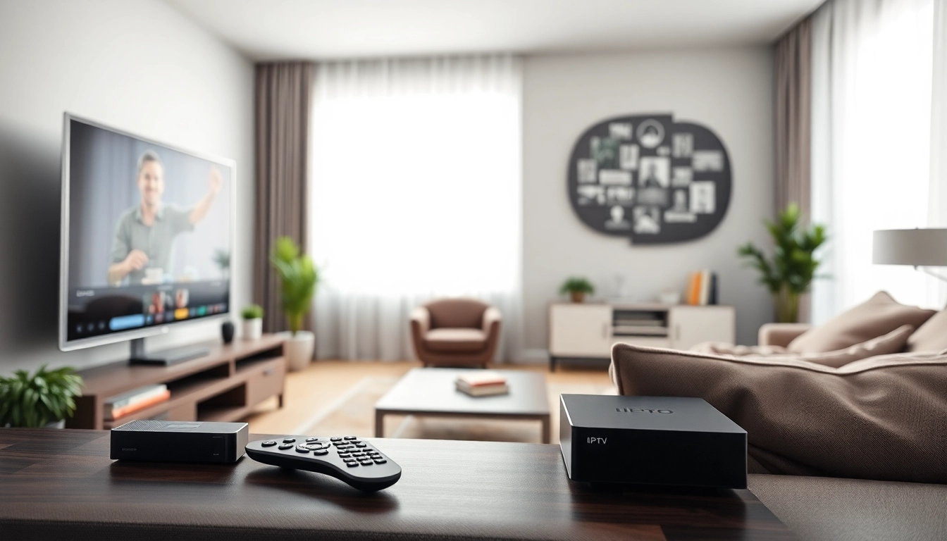 Iptv Kaufen in modern living room with a sleek setup for streaming enjoyment