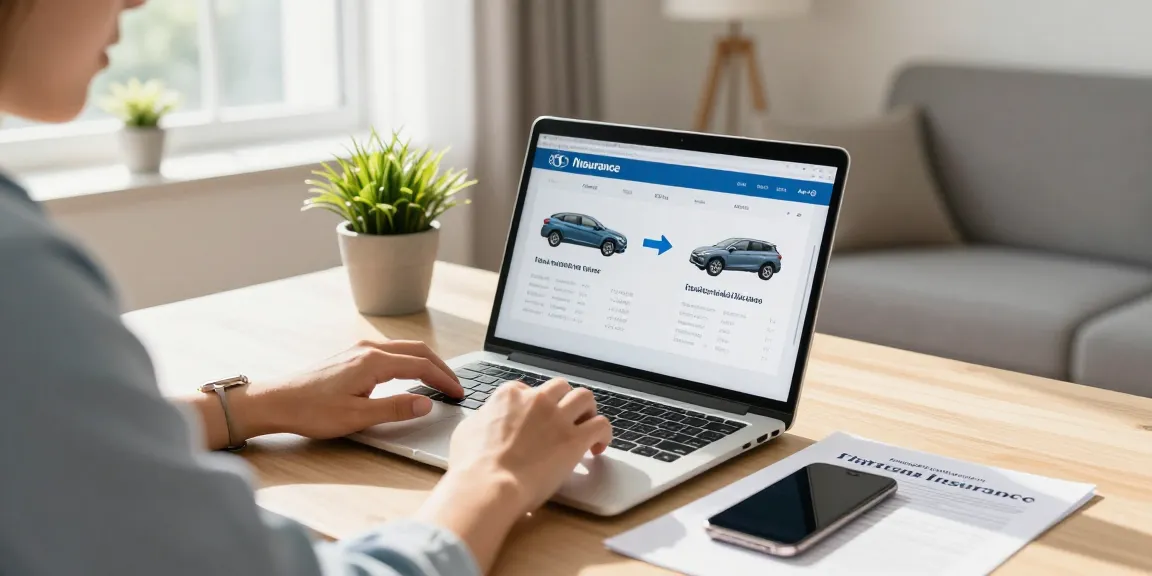 Autoversicherung Dortmund: Person vergleicht Kfz-Versicherungen am Laptop in einem einladenden Wohnzimmer.