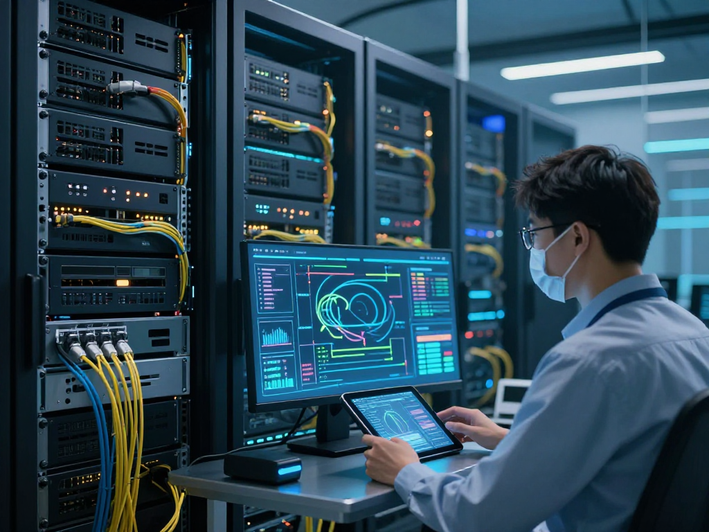 IPTV reseller operating in a modern cloud computing environment, featuring advanced server technology and seamless digital platform integration.