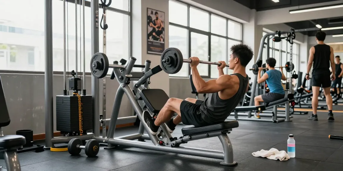 Entschlossener Athlet im Steroidshop-Fitnesscenter beim Gewichtheben, der Stärke und Motivation zeigt.
