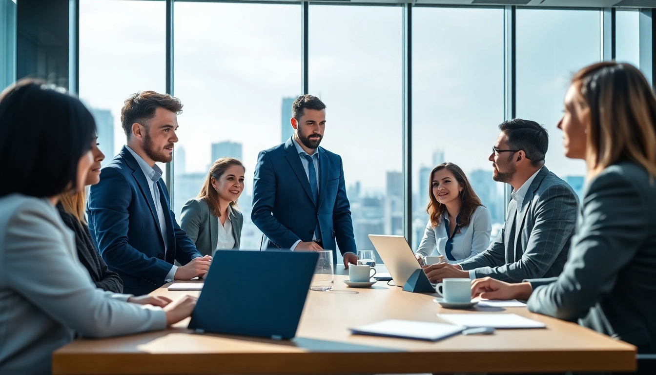 Headhunter Ingenieure in einem modernen Büro, erfolgreiche Teamarbeit und Diskussion zeigen.