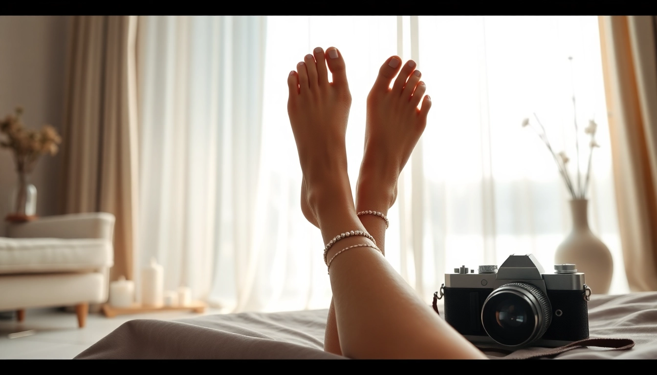 Fußbilder verkaufen in künstlerischer Darstellung, die Eleganz und Detailreichtum zeigt.