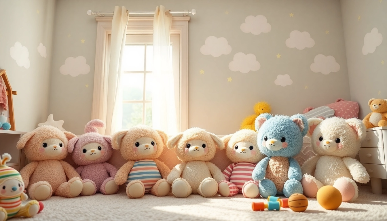Erfreuen Sie sich an den einzigartigen Gutdolls in einem einladenden Kinderzimmer-Setting.