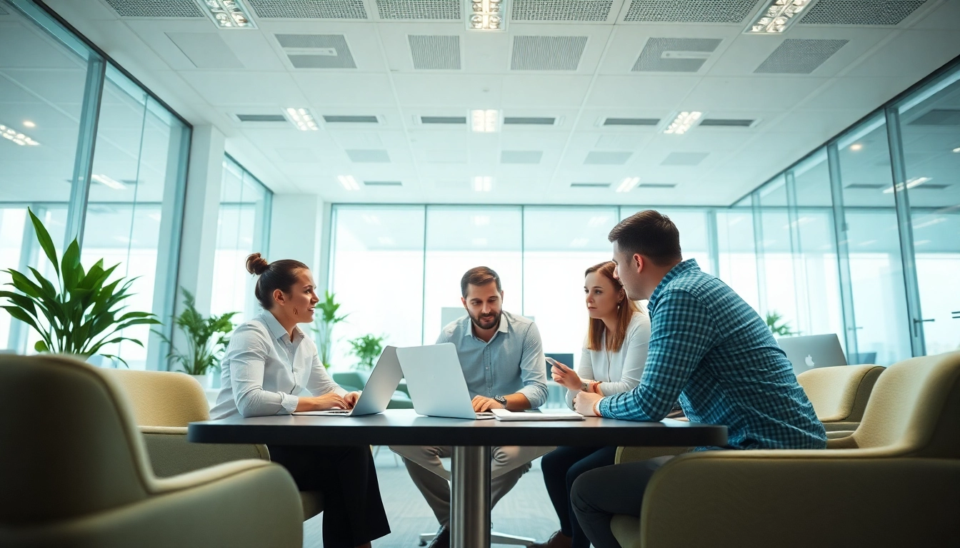 Enhance Prozessoptimierung strategies through collaborative teamwork in a modern office.