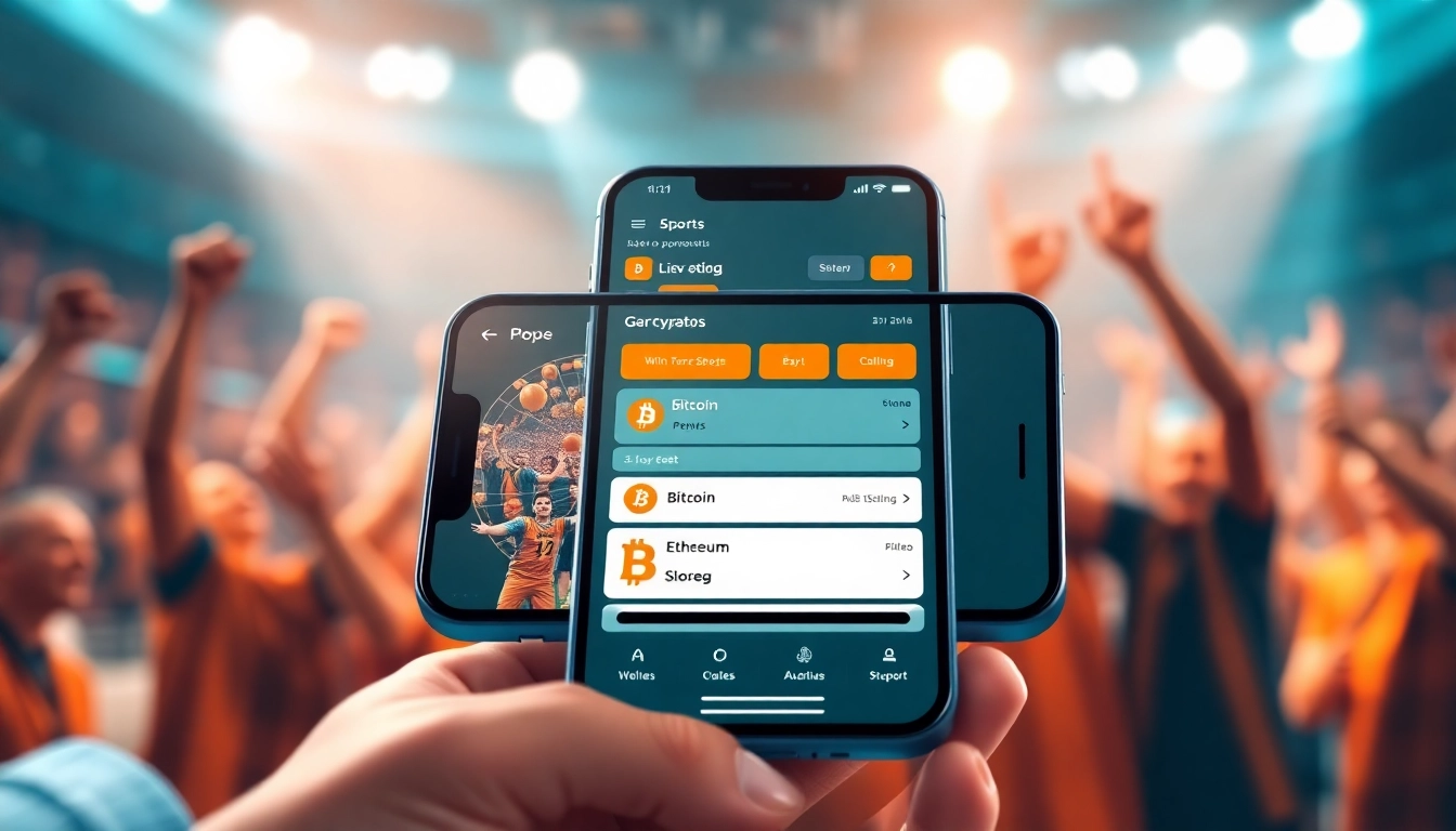 Engage with a vibrant crypto betting app showcasing live sports betting options.