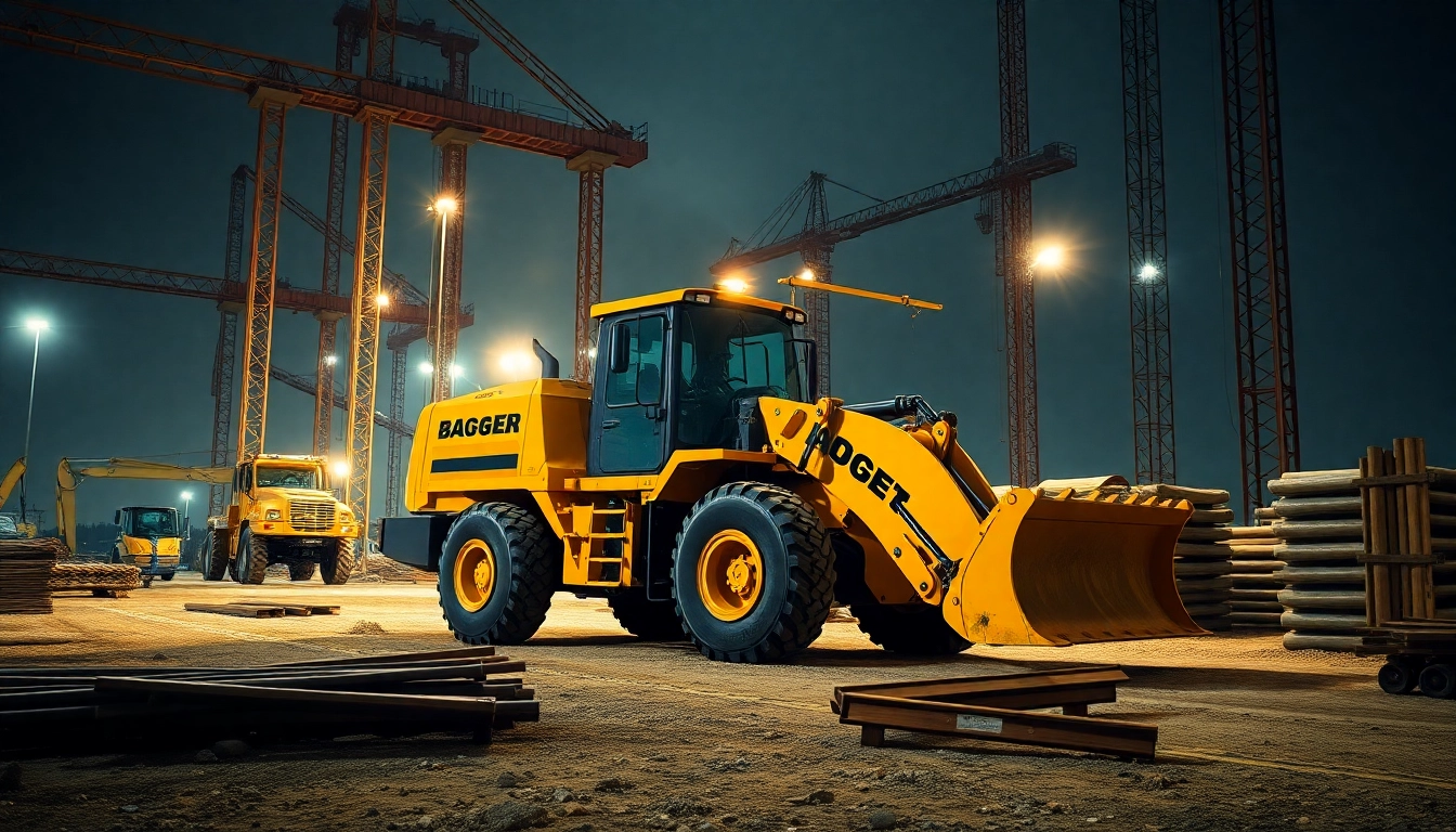 Erleben Sie das Bagger leihen in Celle preiswert – leistungsstarker Bagger auf einer lebhaften Baustelle.