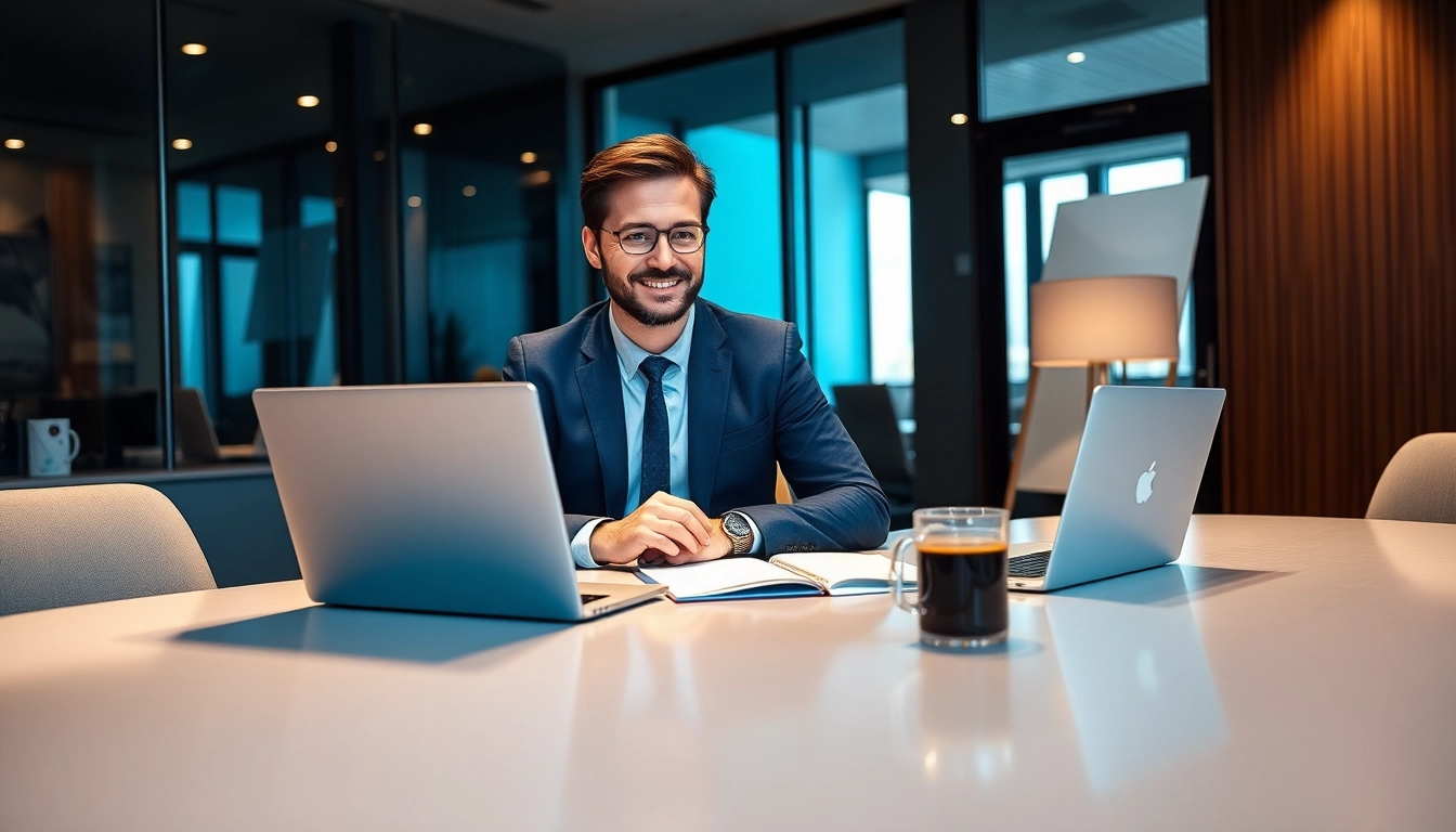 Headhunter Kiel unterstützt Klienten in einem modernen Büro.
