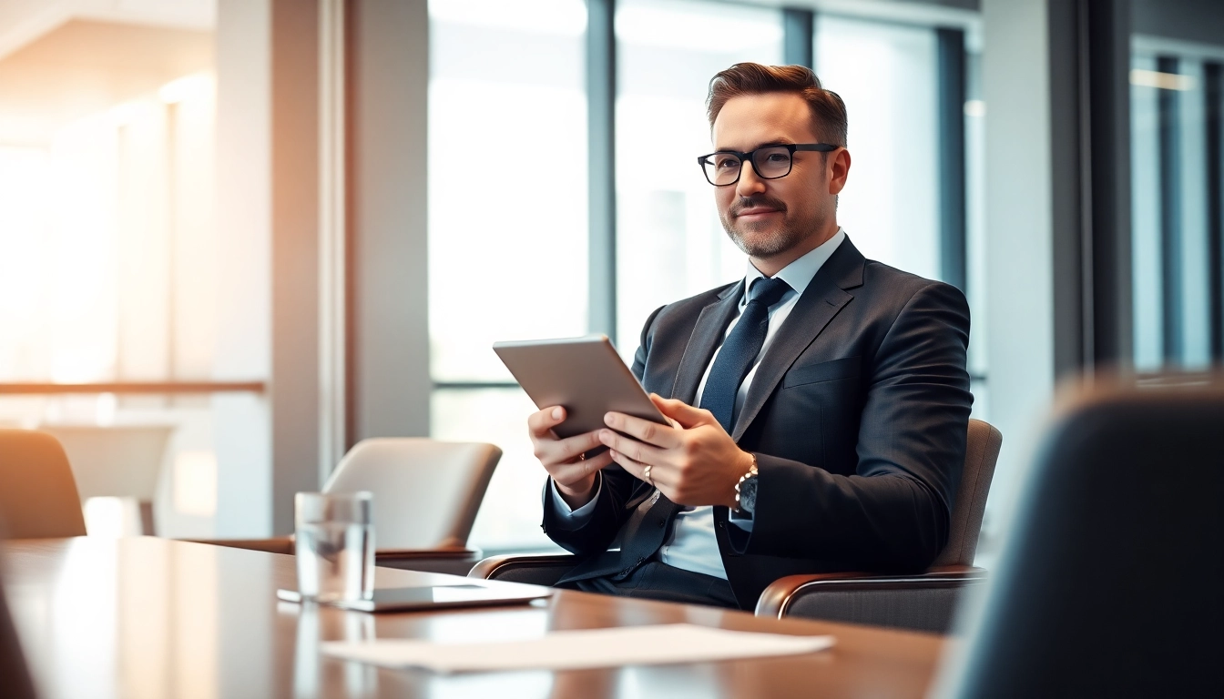 Professioneller Headhunter Agentur-Mitarbeiter bereitet sich auf ein Meeting vor.