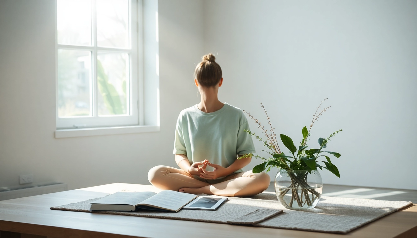 Coaching in Lebenskrisen: Meditierende Person schafft Frieden und Klarheit inmitten einer Krise.