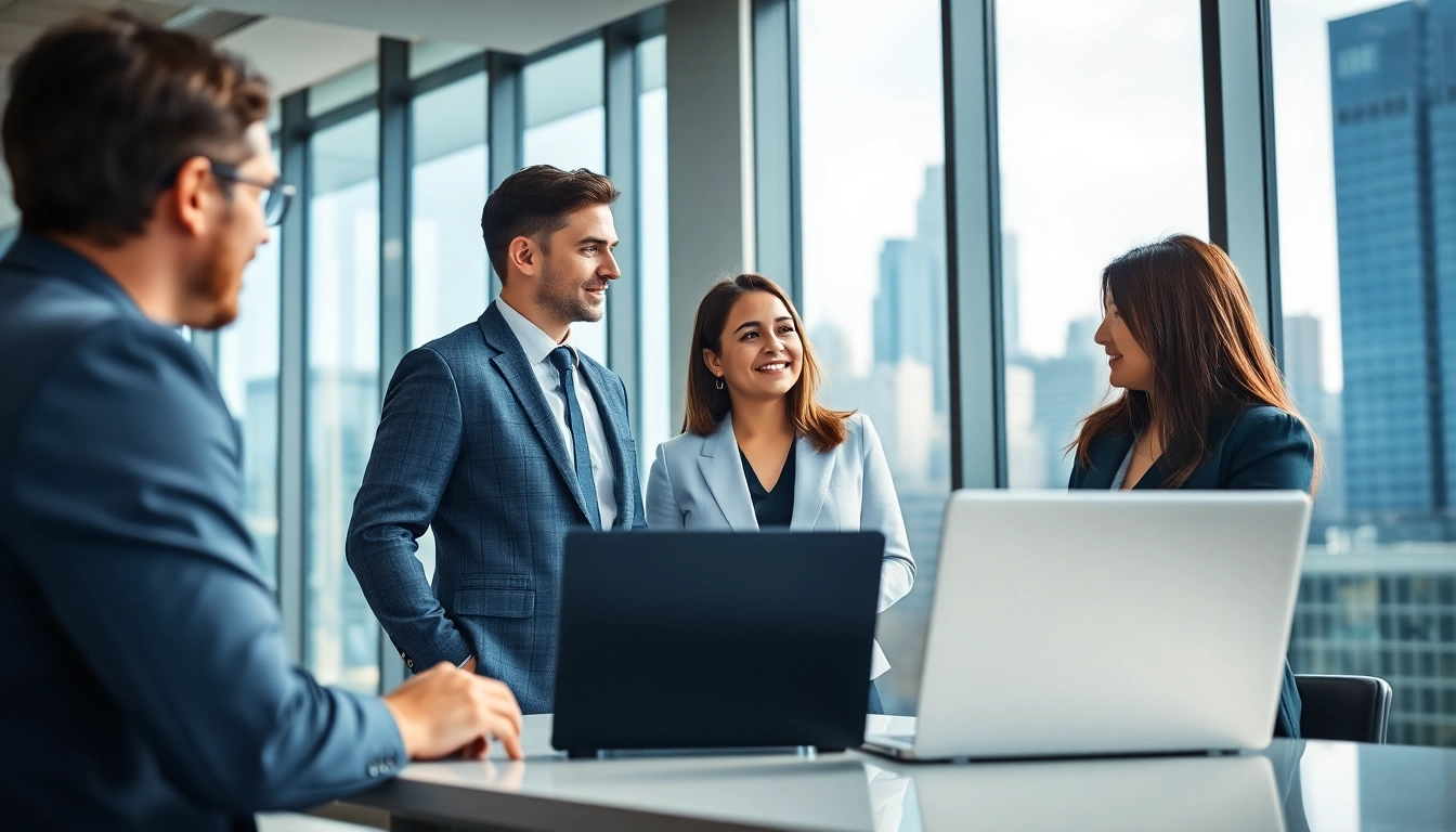 Headhunter IT beraten Kandidaten in modernem Büroumfeld über Karrieremöglichkeiten.