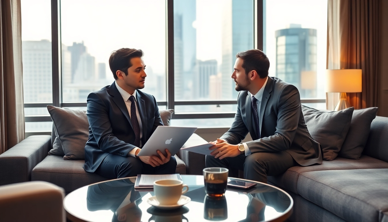 Headhunter Schweiz berät Klienten in professionellem Büro mit moderner Ausstattung.