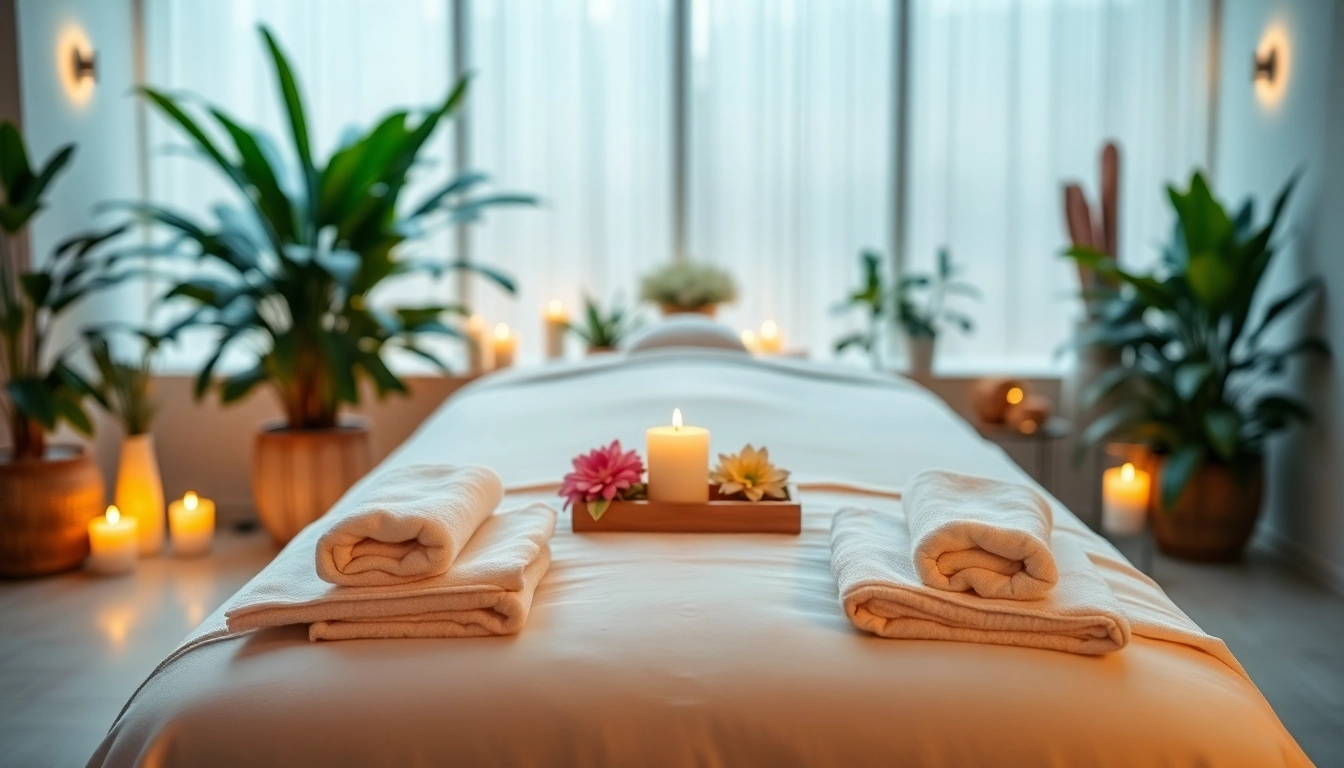 Nuru massage in Berlin with a serene spa setup featuring calming elements.
