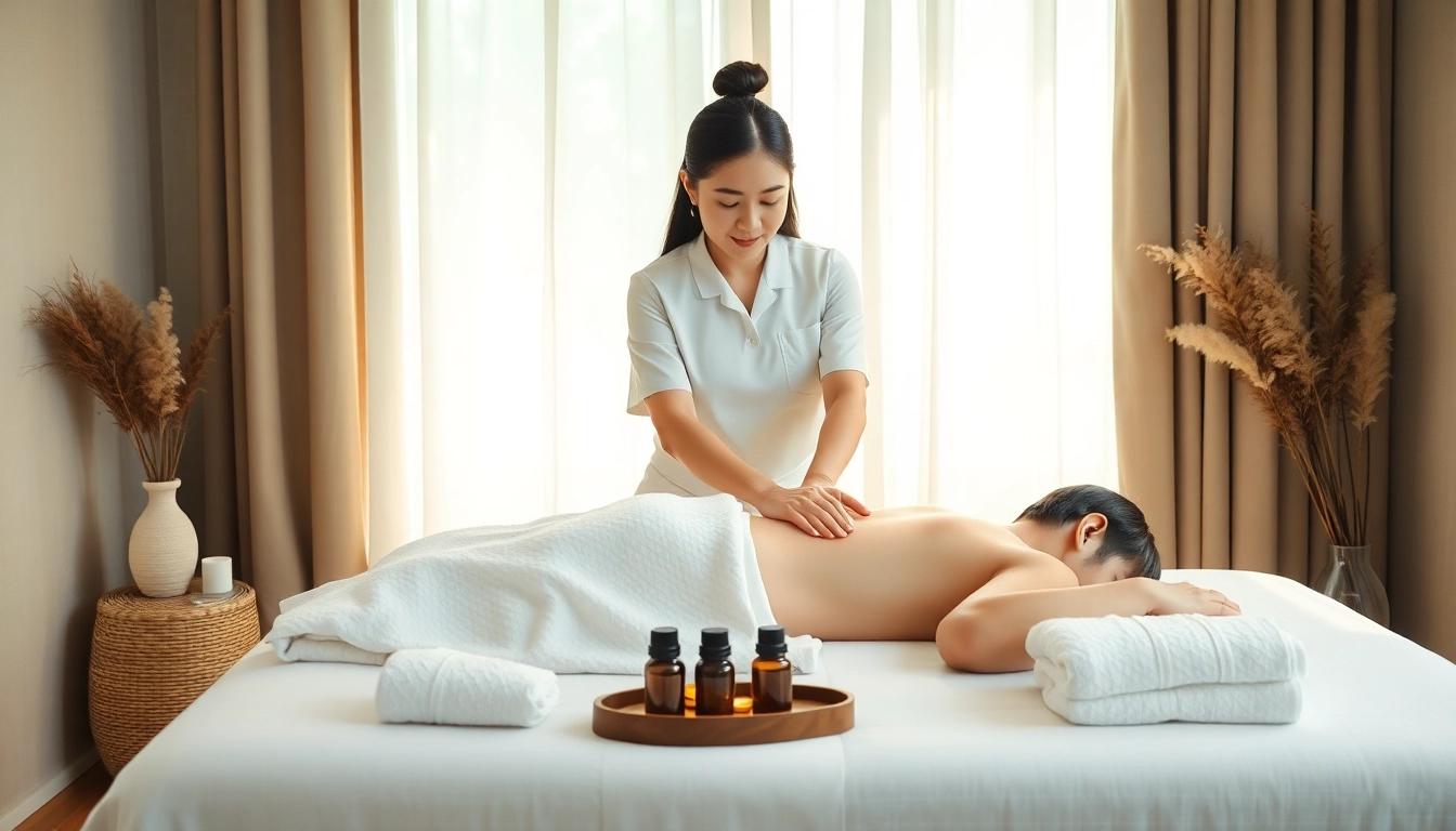 차분한 환경에서 전문 치료사와 함께하는 편안한 오산출장마사지 장면.