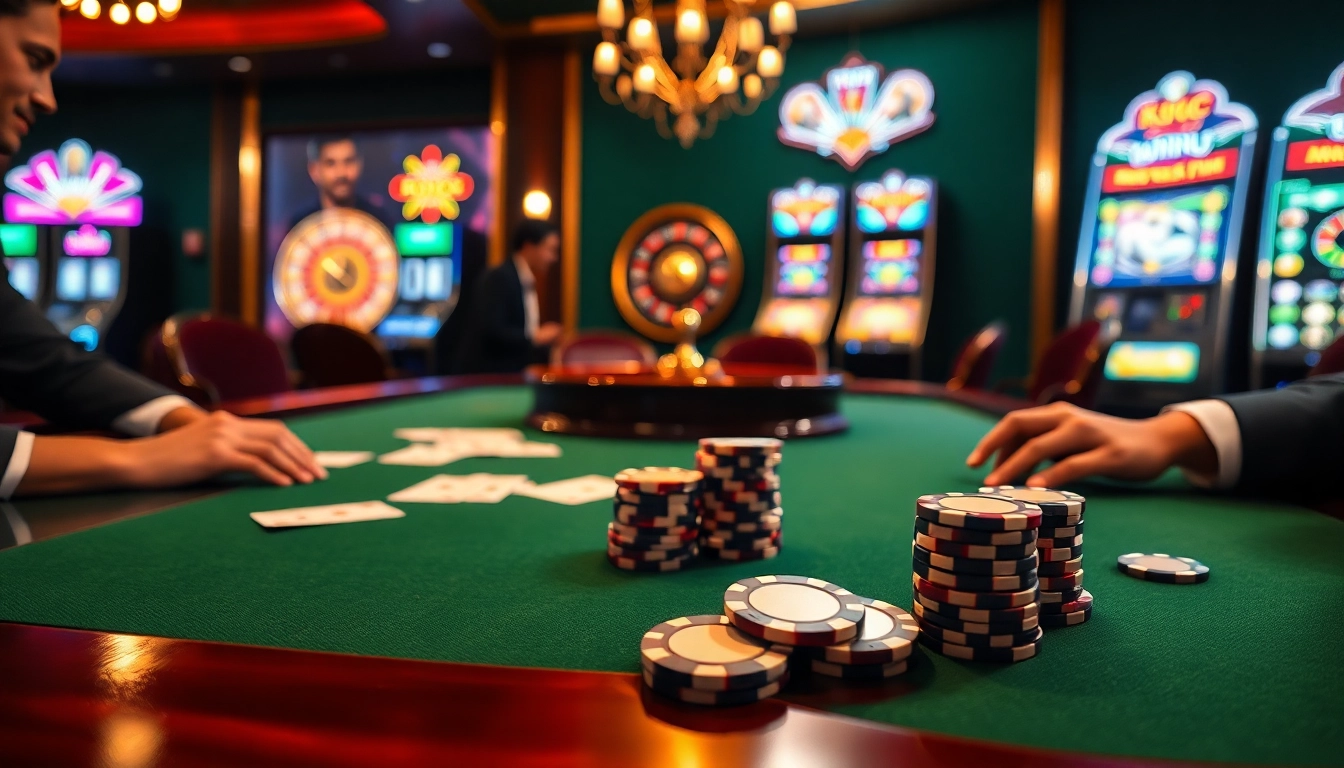 Trải nghiệm cảm giác hồi hộp của KO66 với một trò chơi poker tinh vi có các chip và bài màu sắc sống động.