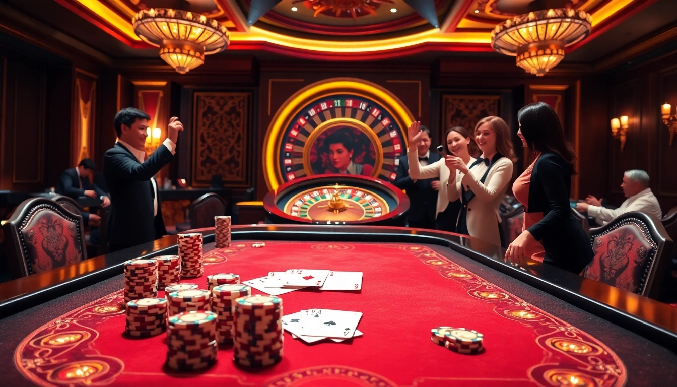 Experience the excitement at Open 88's luxurious gaming table with vibrant poker chips and cards.