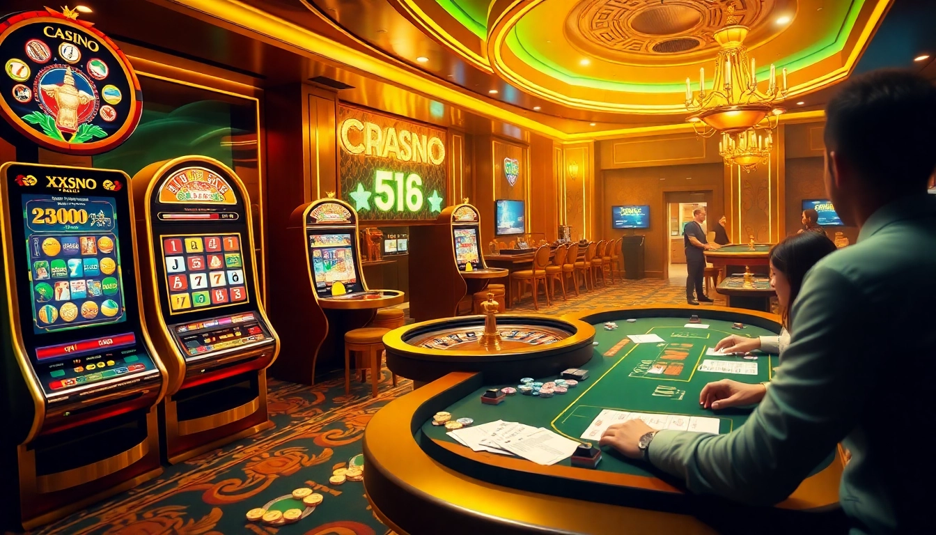Experience the excitement of XX88 COM with vibrant casino visuals featuring slot machines and poker tables.