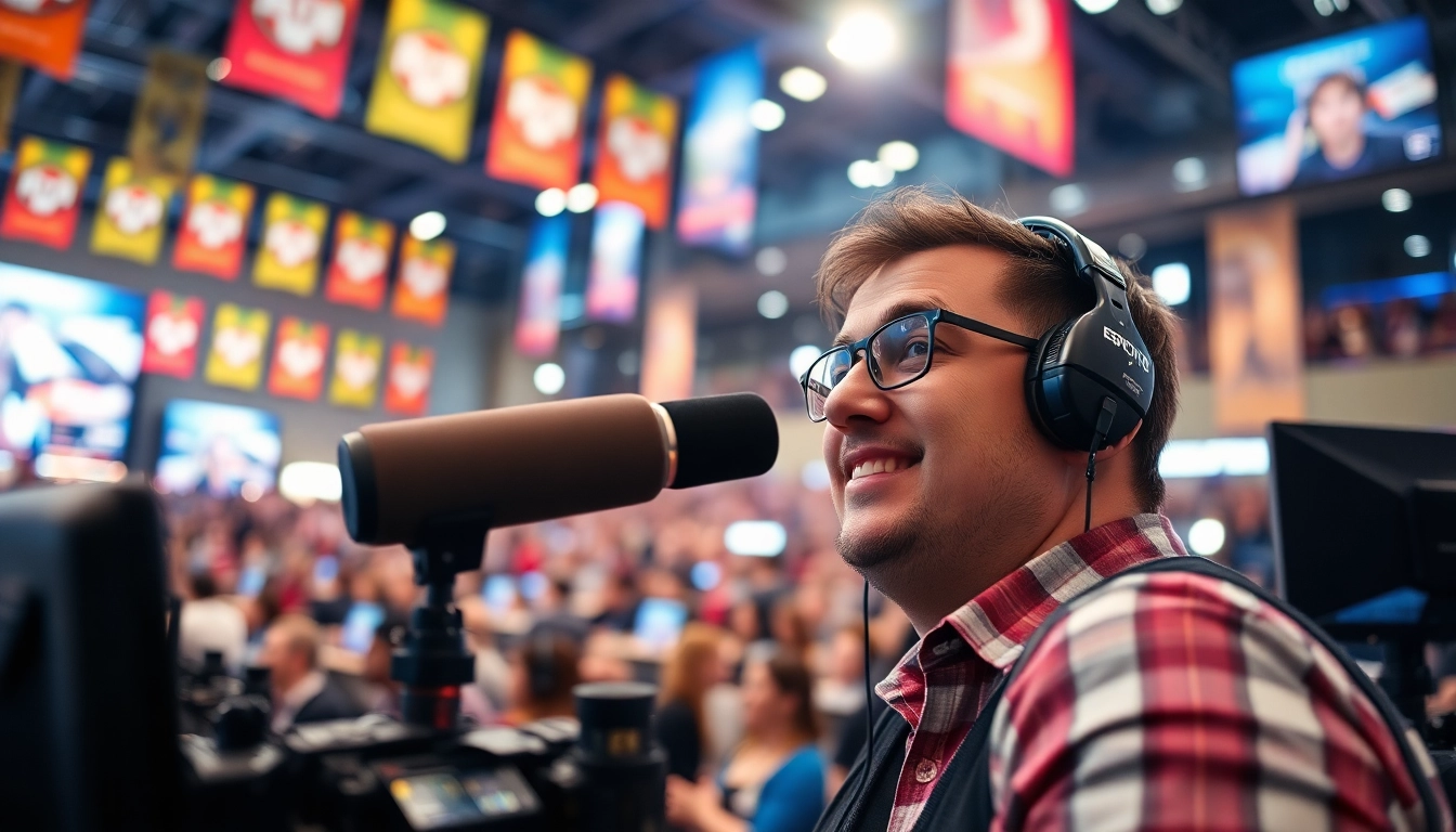 Verfolgen Sie die neuesten Gaming News Österreich von einem Gaming-Reporter auf einer eSports-Veranstaltung.