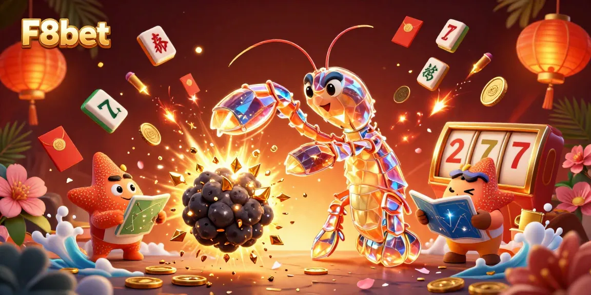 Experience thrilling gaming adventures with F8bet in this vibrant casino illustration filled with excitement.